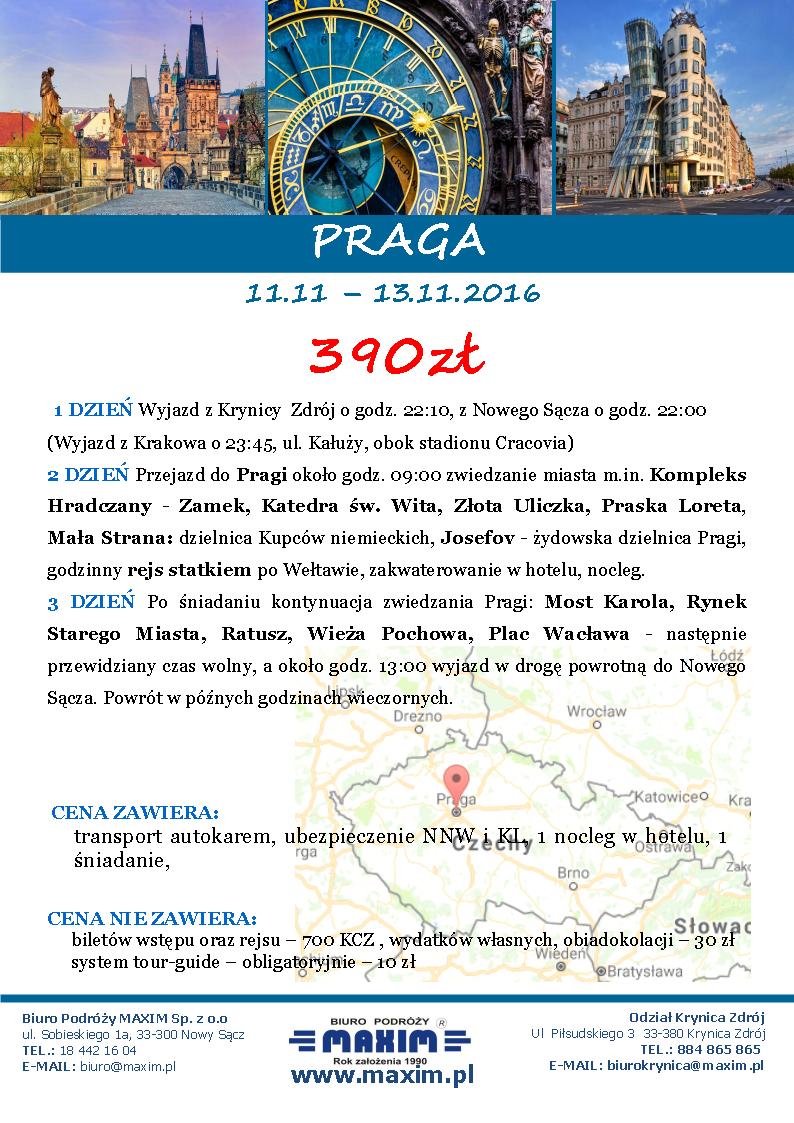 Praga 11.11 – 13.11.2016