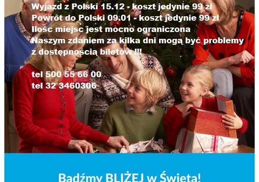 Sindbad – Promocyjne Bilety na Święta za 99 zł w 1 stronę – tel 500556600