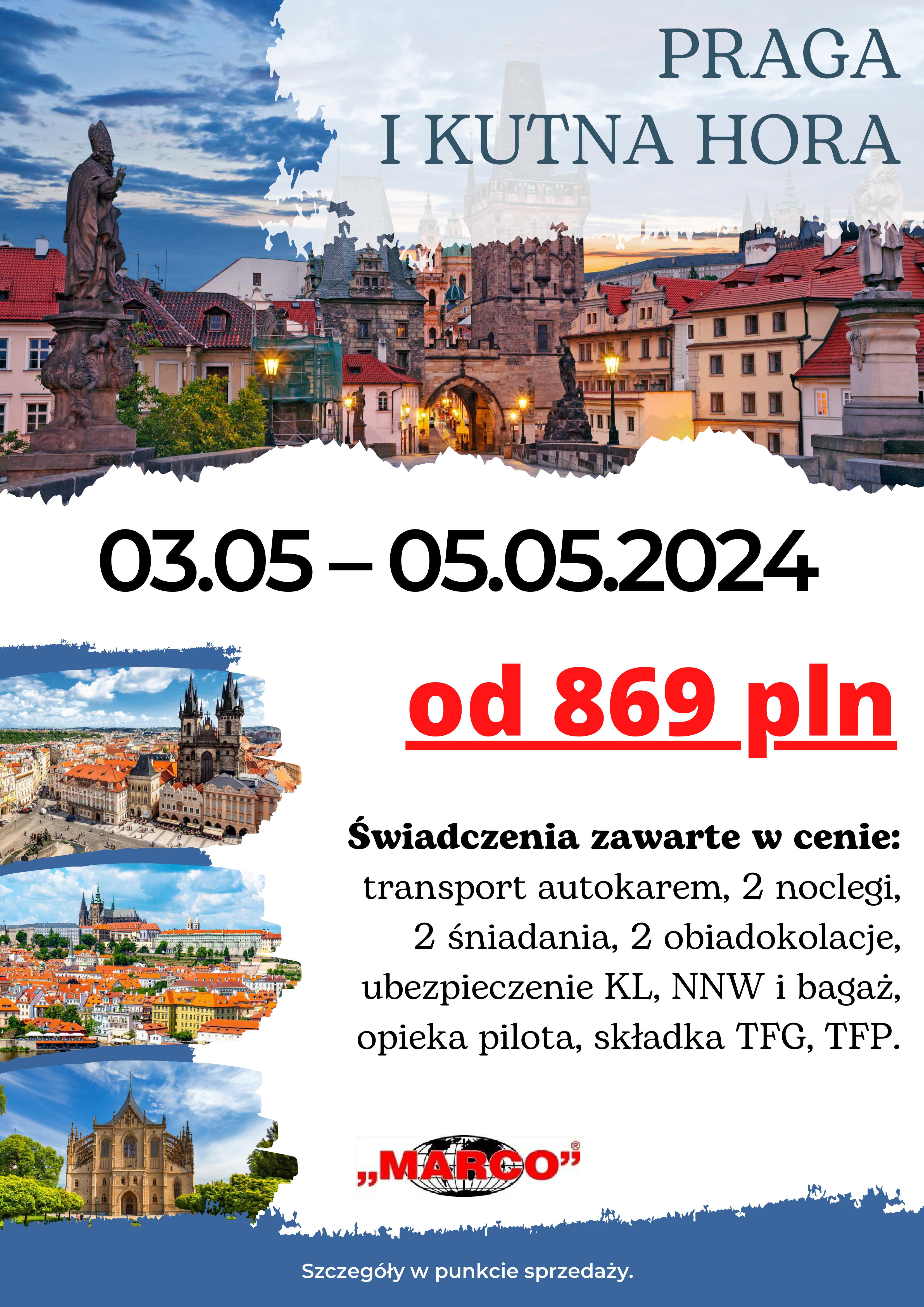 Praga – Weekend Majowy – Biuro Geotour Poleca – tel 500556600